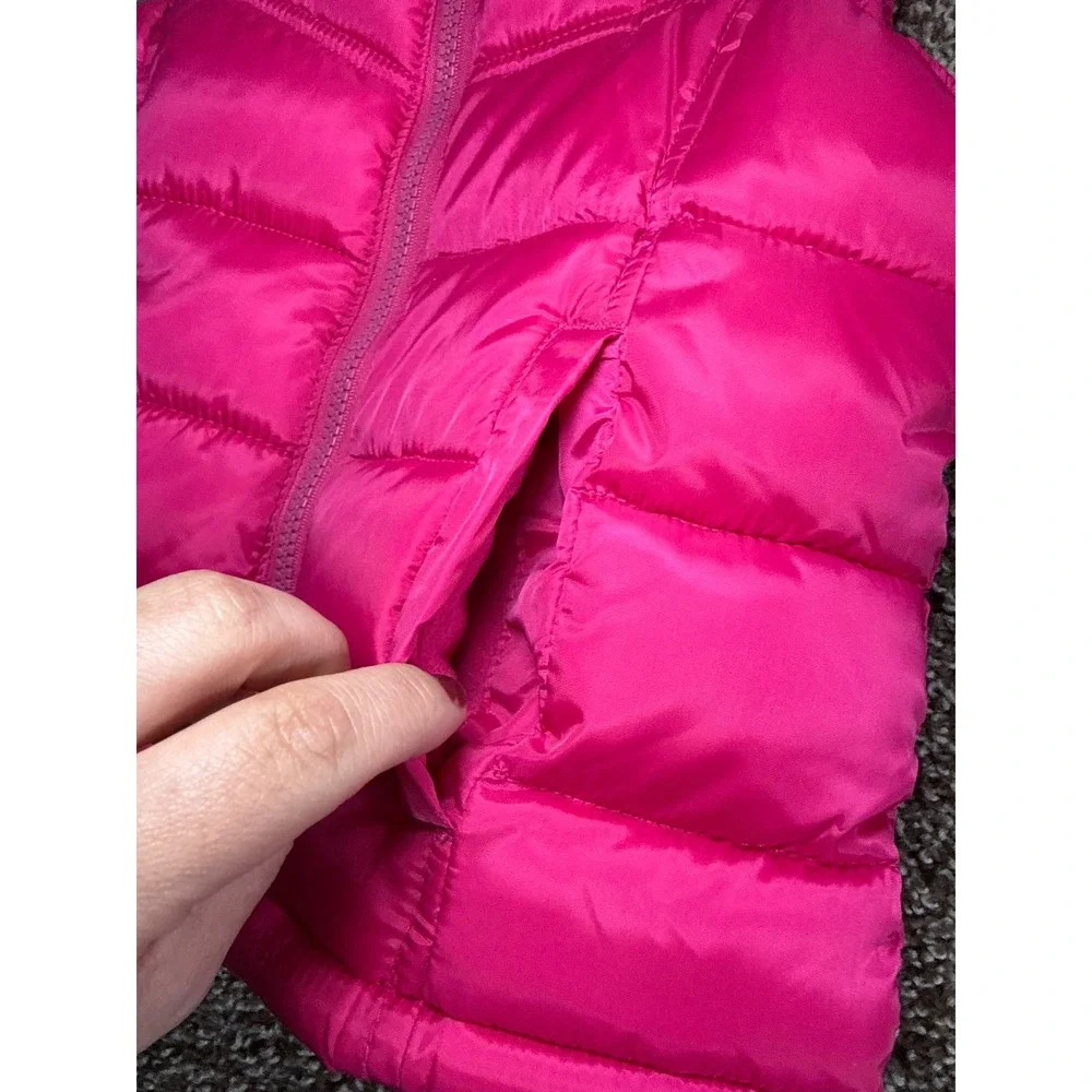 Old Navy Girls Hot Pink Quilted Puffer Vest Fleece Lined XS‎